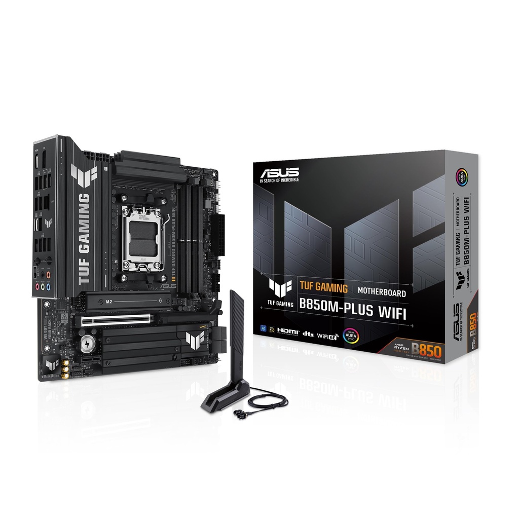 [MBOASUB850MPLWF] MBO ASUS TUF GAMING B850M-Plus WIFI AM5 AMD Ryzen 9000 DDR5-8000Mhz BT DP HDMI 12usb PCIe 5.0 mATX