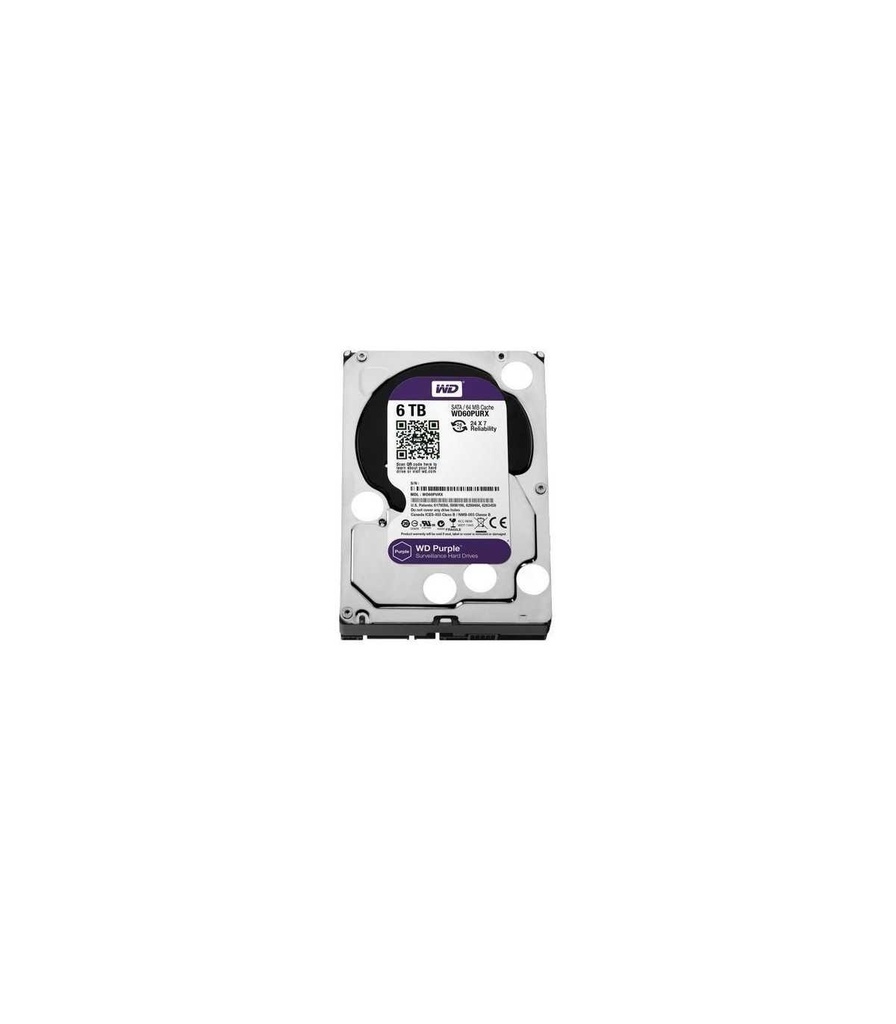[HDDWDIWD64PURZ] DISCO DURO WESTERN DIGITAL INTERNO 6TB 5400RPM 3.5INC. 24-7 VIDEO VIGILANCIA PURPLE