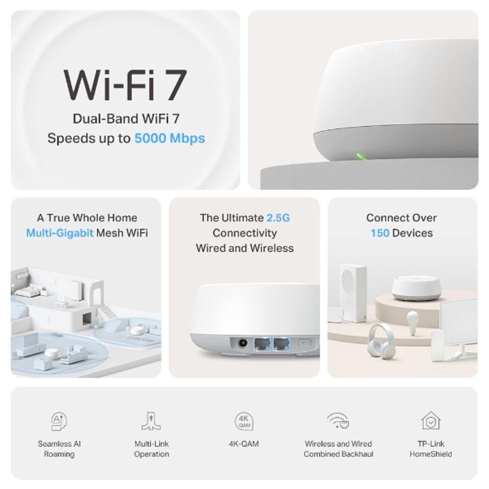 [ADATPLDECBE253P] DECO TP-Link BE25 Wifi7 Mesh BE5000 2.5Gbps MLO 3 Pack