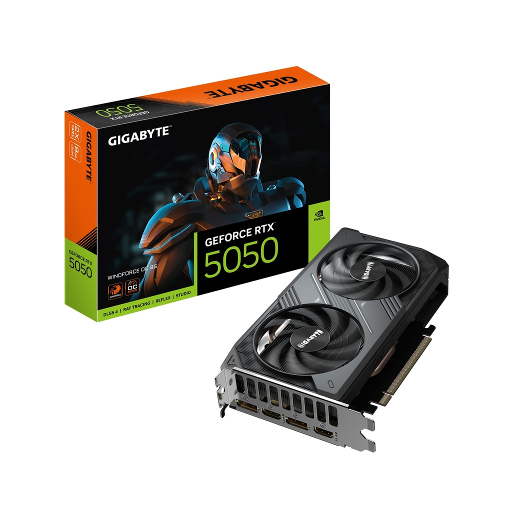 [VIDGIBN5050WF8G] VIDEO GIGABYTE GeForce RTX-5050 WINDFORCE OC 8GB-GDDR6 128Bit 2HDMI 2DP 2Vent. PCIex5.0