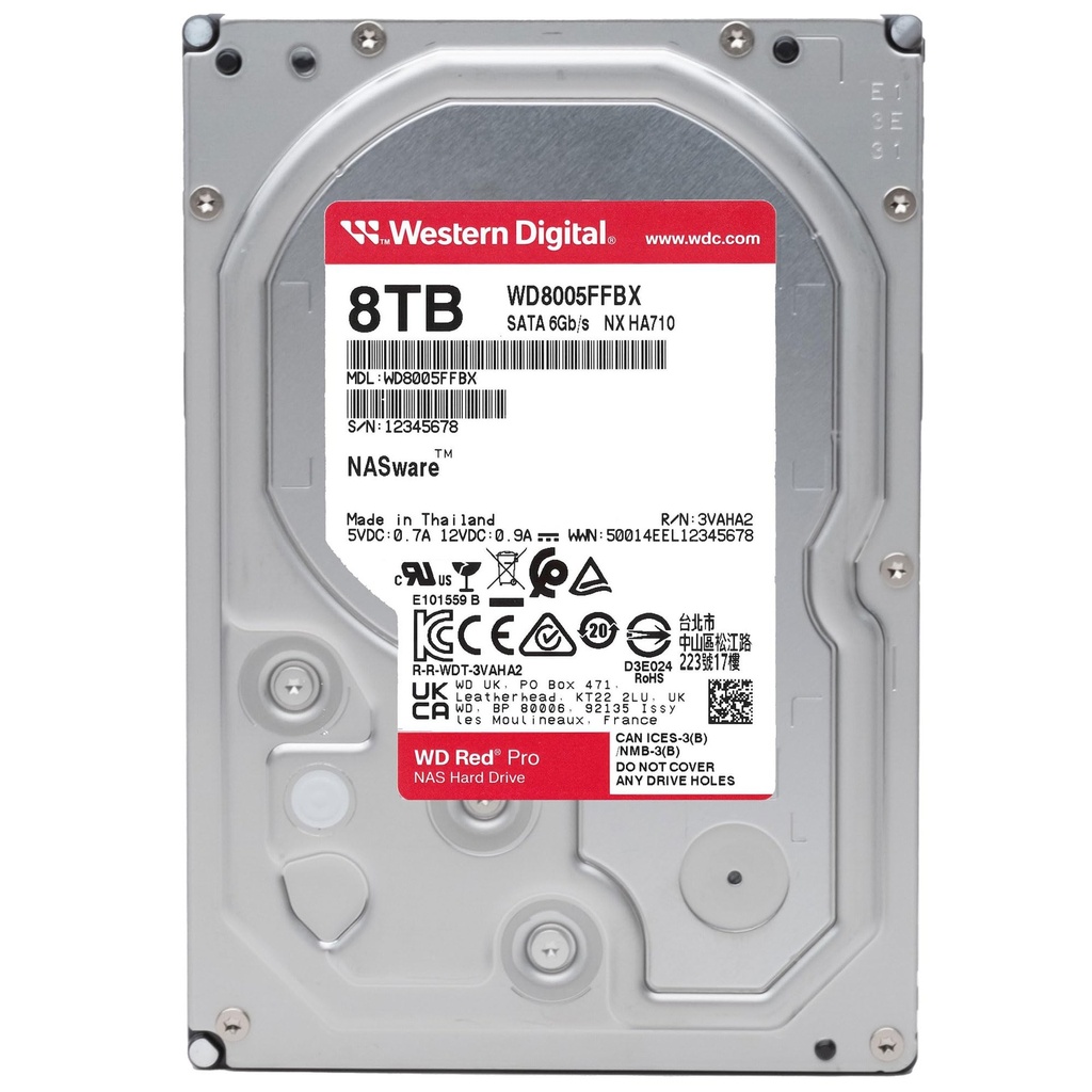 [HDDWDIWD805FFBX] DISCO DURO WESTERN DIGITAL 8TB SATA 7200RPM 3.5Inch CACHE-256MB RED PRO NAS 5y