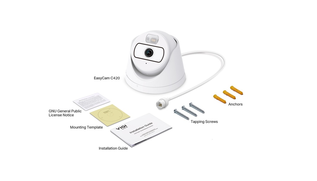 [CAMTPLEACAMC420] CAMARA TP-LINK VIGI EASYCAM C420 TIPO TORRETA 2.8MM INTERIOR 2MP FULL COLOR MICRO IP67 PoE ETHERNET