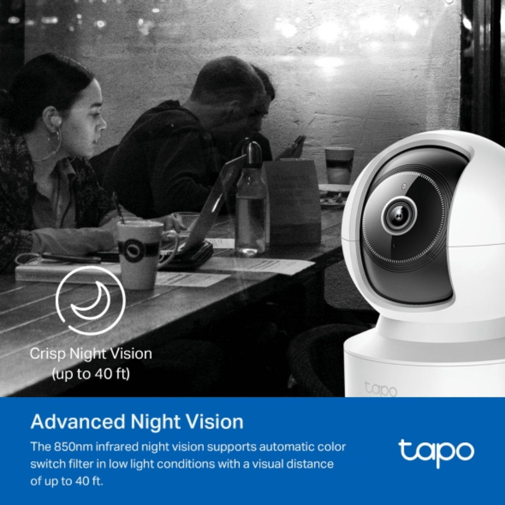 [CAMTPLTAPOC232] CAMARA TP-LINK TAPO C232 TIPO PT INT 5MP VISIÓN 360° VIS. NOCT. WI-FI-RJ45 BIDIRECIONAL 512GB