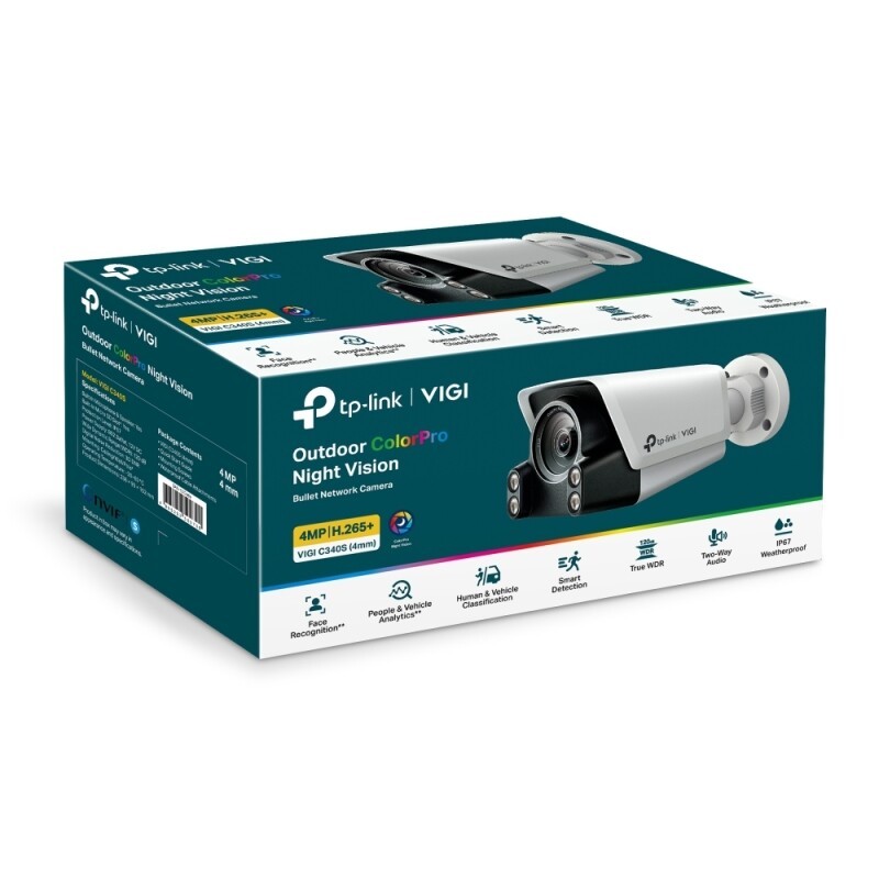 [CAMTPLVIGIC340S] CAMARA TP-LINK VIGI C340S 4MM BALA EXT. 4MP COLOR PRO WDR 30MTS ETHERNET POE IP67