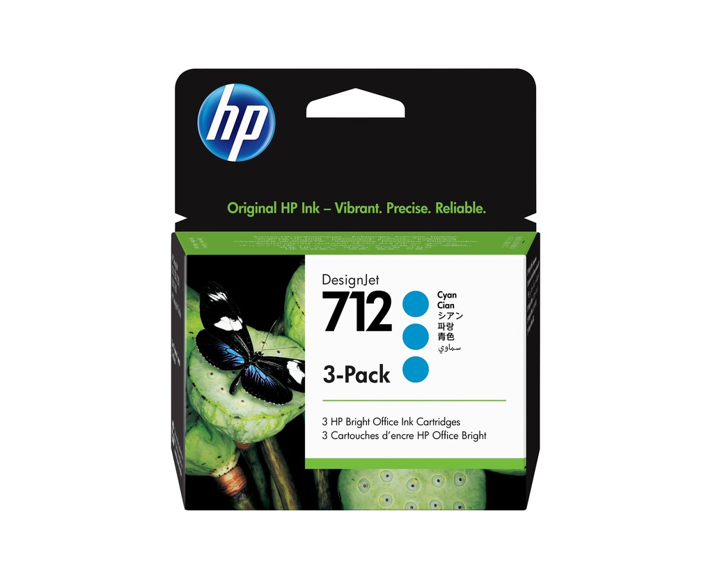 HP 712 Cyan Ink Cartridge 3-Pack