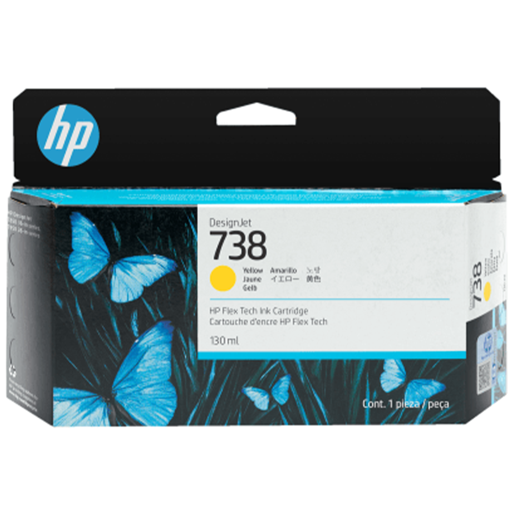 HP 738 130-ml Yellow DesignJet Ink Cartridge