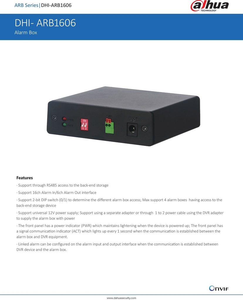 [DHI-ARB1606] DAHUA - Caja de alarma XVR