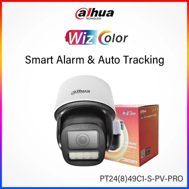 [PT2449C1-S-PV-PRO] DAHUA 4MP WizColor Active Deterrence WizSense Network PT Camera