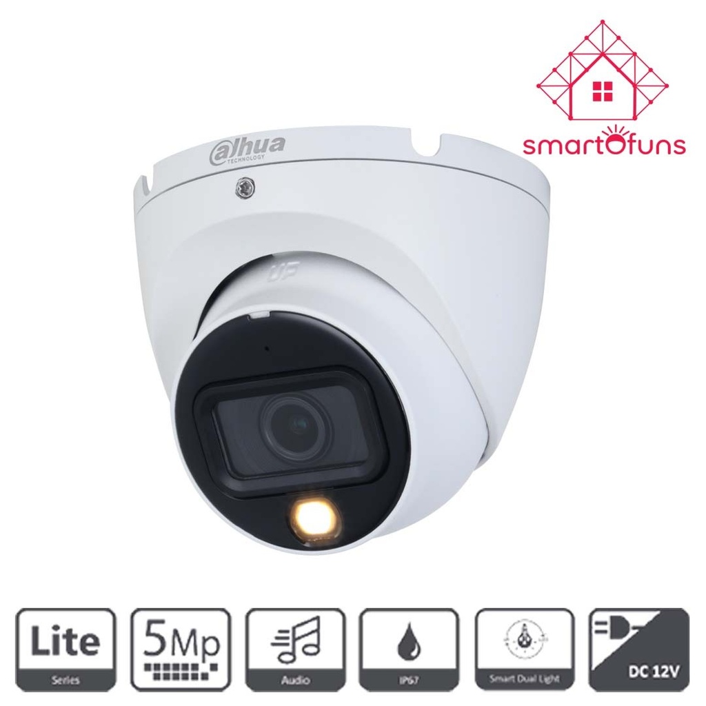 [HAC-HDW1500TLMN-IL-A] DAHUA 5MP SMART DUAL LIGHT HDCVI FIXED-FOCAL EYEBALL CAMERA