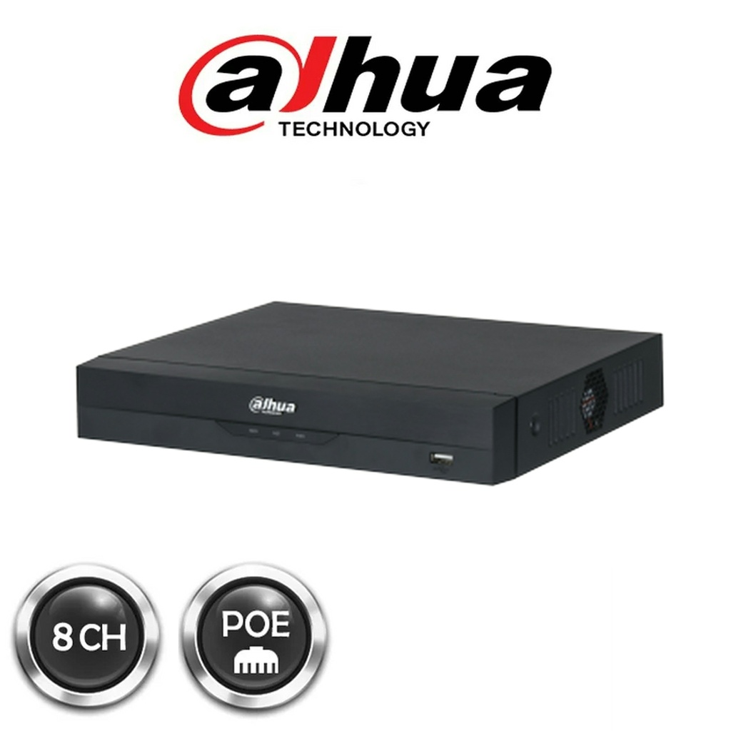 [DHI-NVR4208-8P-EI] DAHUA 8CH 1U 8PoE 2HDDs WizSense Network Video Recorder