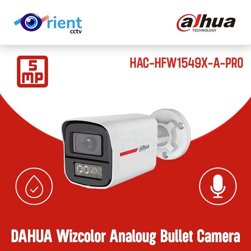 [HFW1549XN-IL-A-PRO] DAHUA Cámara Bullet 5MP WizColor/ Imagen 24H a Color/ Corrección de Im