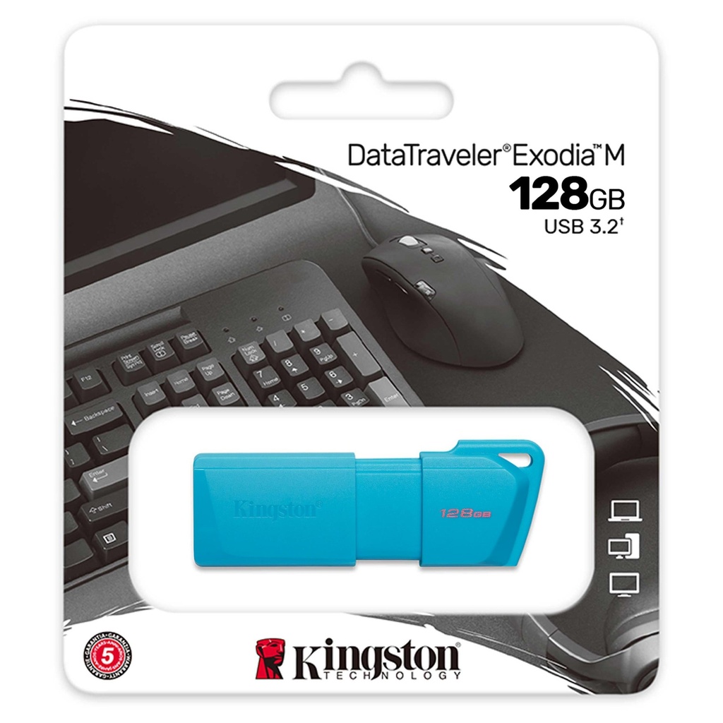 Kingston - USB flash drive - USB 3.2 Gen 2 - NEON Aqua Blue