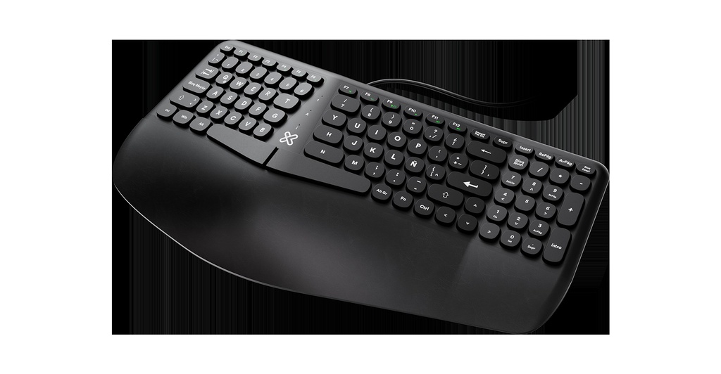 [KBK-260S] Klip Xtreme - Keyboard - Wired - Spanish - USB - Ergonomic Design - Black - Ergonomical