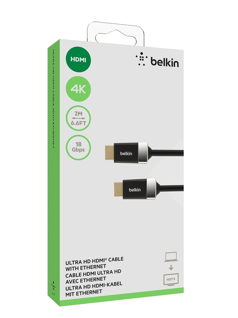 [AV10050BT2M] Belkin High Speed HDMI Cable - Cable HDMI con Ethernet - HDMI macho a HDMI macho - 2 m