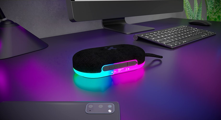 [XTS-607] Xtech - Speaker - black with LED lights and magnetic base - BT 5W TWS XTS-607