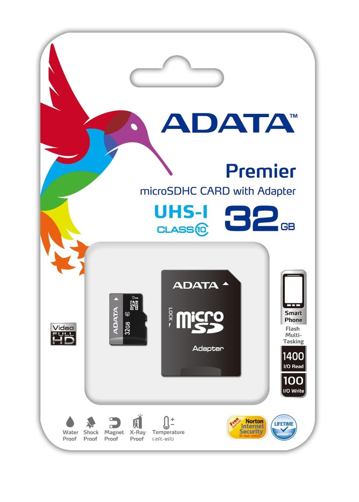 MICRO-SDHC ADATA 32GB WITH ADAPTER UHS-I CLASS 10