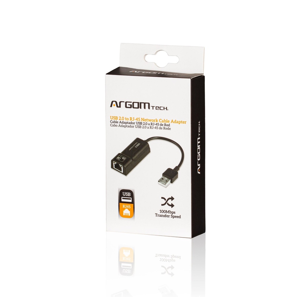 [ADAXXXARGCB0045] ADAPTADOR ARGOM USB2.0 TO RJ45 100MBPS 15CM