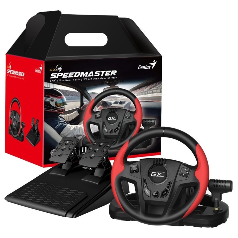 [VOLGENRWSMUSBBR] RACING WHEEL GENIUS SPEEDMASTER CON PEDAL PARA PS4 PS3 PC