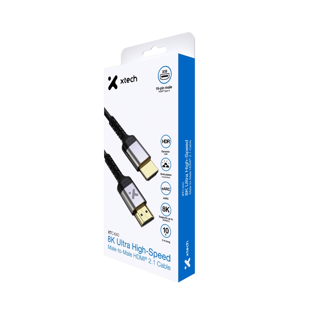 Xtech - HDMI cable - Component video / audio - HDMI male - 10ft 8K V2.1 XTC-640