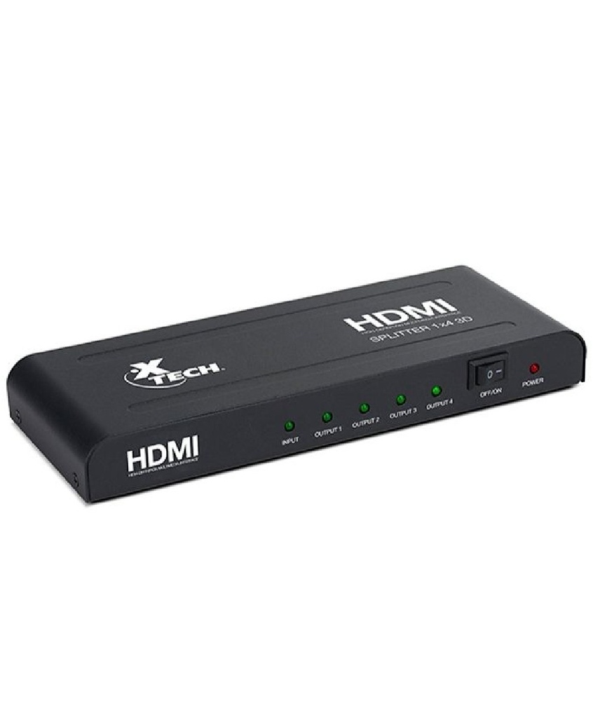 Xtech - HDMI Splitter - 1 Input to 4 Outputs