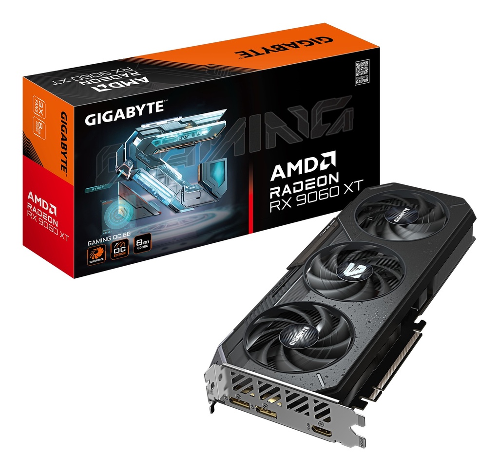 [GV-R9060XTGAMING OC-8GD] Gigabyte - Radeon 9060 XT GAMING OC 8G - PCI Express 4.0 - AMD - AMD Radeon RX 9060 XT GAMING - GDDR6 SDRAM