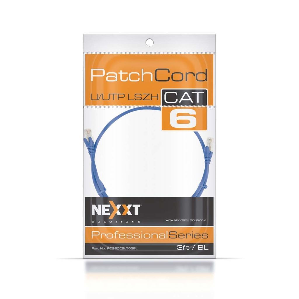 [PCGPCC6ALZ03BL] Nexxt Solutions - Patch cable - Unshielded twisted pair (UTP) - Blue - Cat.6A 3ft LSZH Type