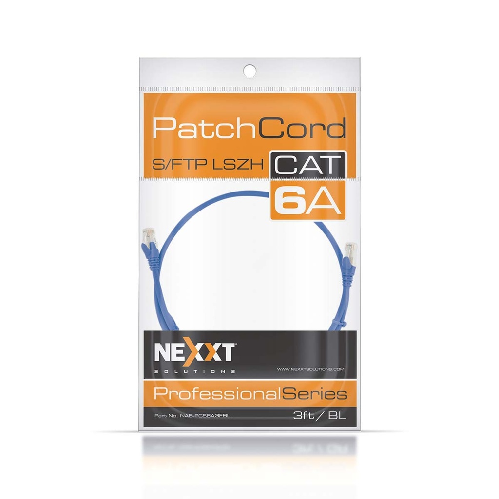 [NAB-PCS6A3FBL] Nexxt S/FTP Patch Cord Cat6A 3ft. BL