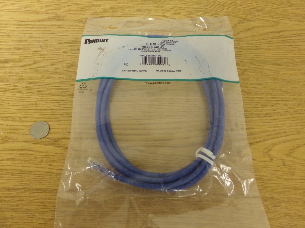 [NK6PC10BUY] Panduit NetKey - Patch cable - RJ-45 (M) to RJ-45 (M) - 3.05 m - UTP - CAT 6 - stranded - blue