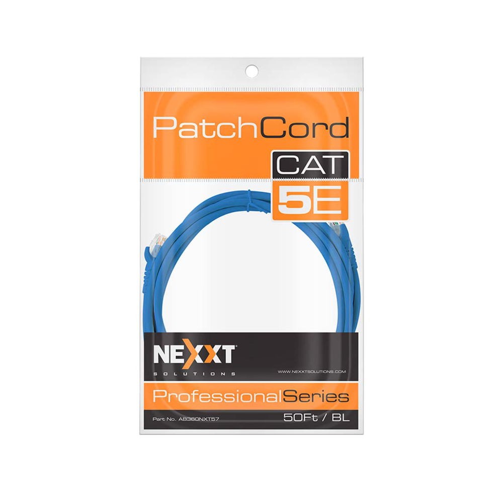 [AB360NXT57] Nexxt - Cable de interconexión - RJ-45 (M) a RJ-45 (M) - 15.2 m - UTP - CAT 5e - moldeado, trenzado - azul