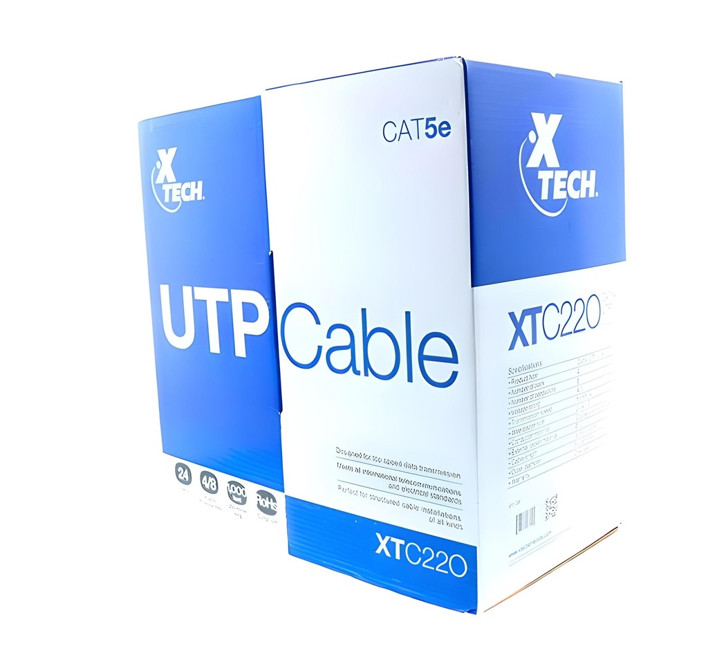 [XTC-220] Xtech - Cable al por mayor - RJ-45 (M) a RJ-45 (M) - 305 m - UTP - CAT 5e - gris
