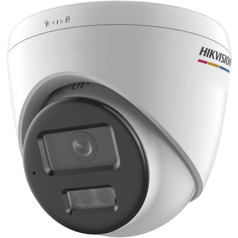 CAMARA IP TURRET LUZ HIBRIDA COLORVU 4MP L 28MM CON AUDIO BIDIRECCIONAL ALARMA ACTIVA ROJA Y AZUL