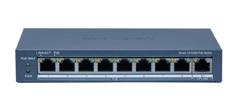 [DS-3E1309P-EI/M] SWITCH POE 8 CH 10/100MB + 1 10/100MB 60W