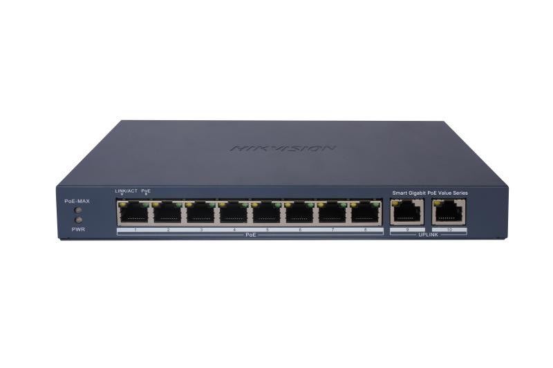 [DS-3E1510P-EI/M] SWITCH POE 8 CH 10/1001000MB + 2 10/100/1000MB 60W