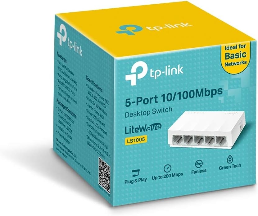 SWITCH 5 PUERTOS 10/100MBPS NO-ADMINISTRABLE