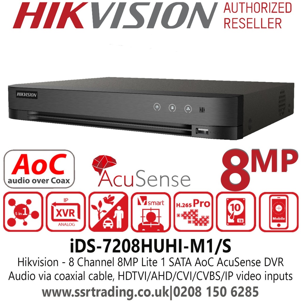 [DS-7208HUHI-M1/S/A] GRABADOR DIGITAL 8CH TURBO HD 4.0 1 HDD AUDIO Y ALARMA
