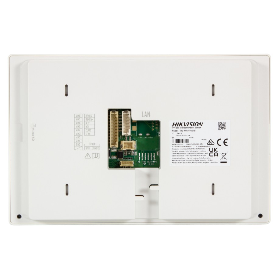 [DS-KH6350-WTE1] PANTALLA TOUCH PARA VIDEO PORTERO DE EDIFICIOS TCP/IP 2 CH ALARMA HIKVISION