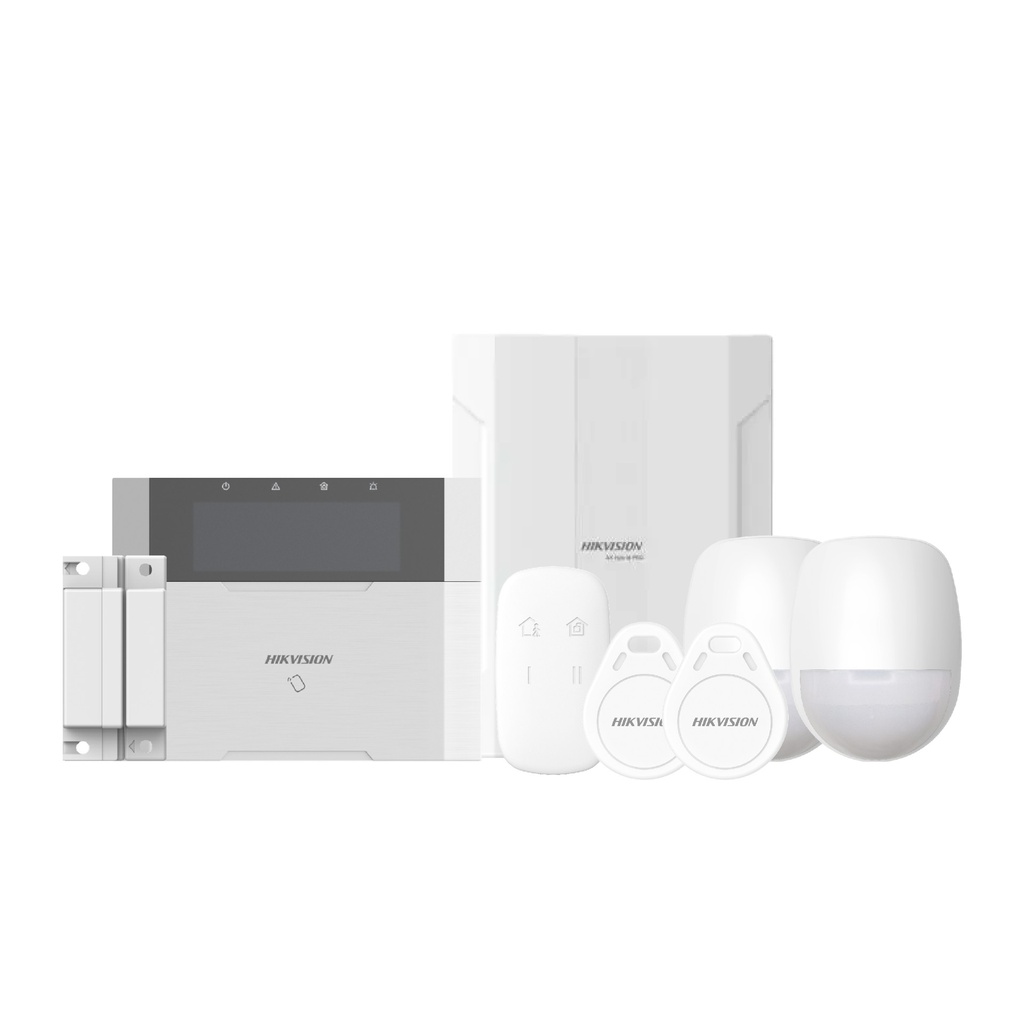 [DS-PHA64-KIT-WB] KIT DE ALARMA HIBRIDA DE 8 ZONAS EXPANSIBLE A 64
