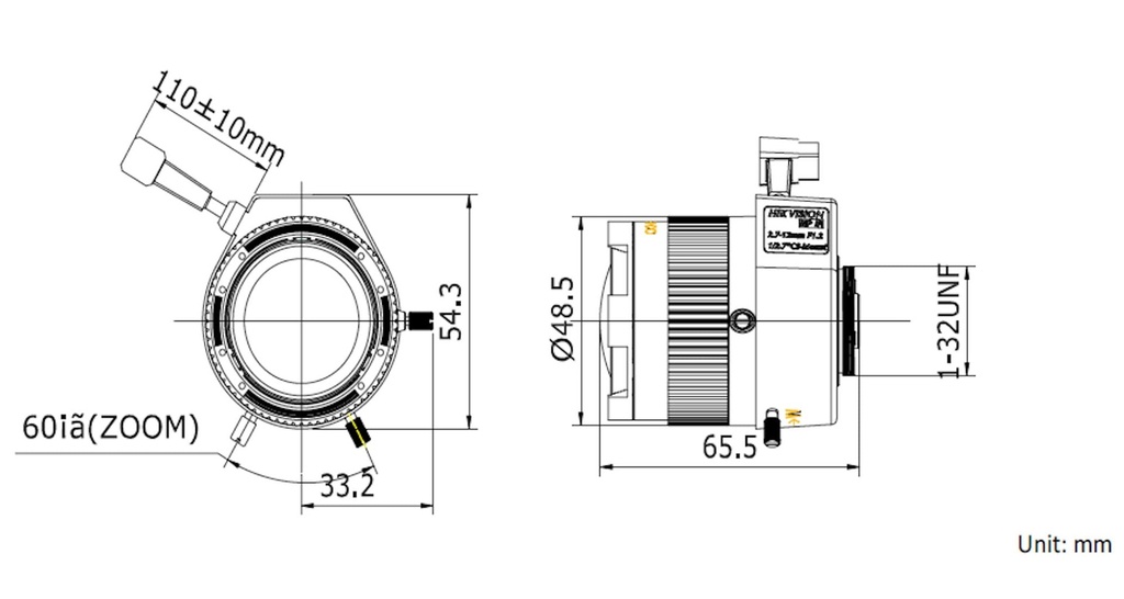 [DS-TV2712D-MPIR] LENTE A/I VARIFOCAL 2.7 A 12MM MEGAPIXEL