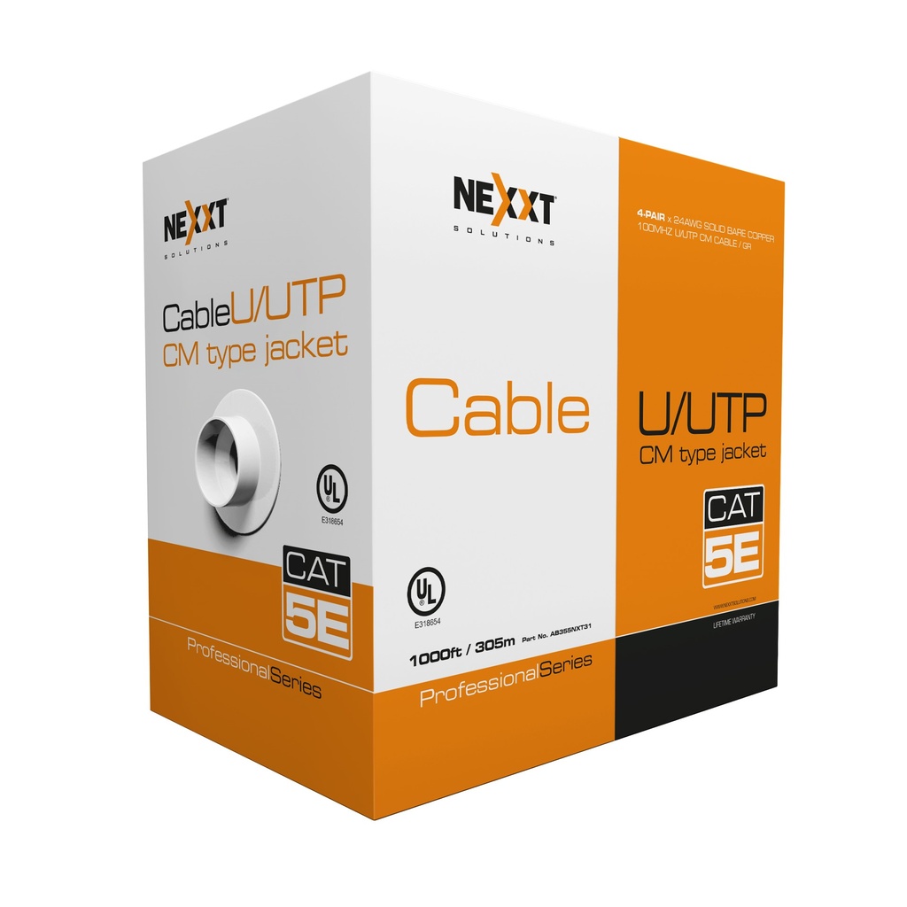 [NEXT-UTPCAT5INT-24AWG] CABLE UTP CAT 5E INTERIOR 305 MTS 24AWG