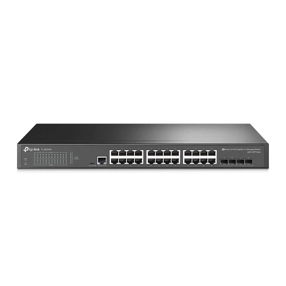 [TP-SG-3428] SWITCH TPLINK JETSTREAM 24 PUERTOS GIGABIT RACK 4 SFP CAPA 2 ADMINISTRABLE