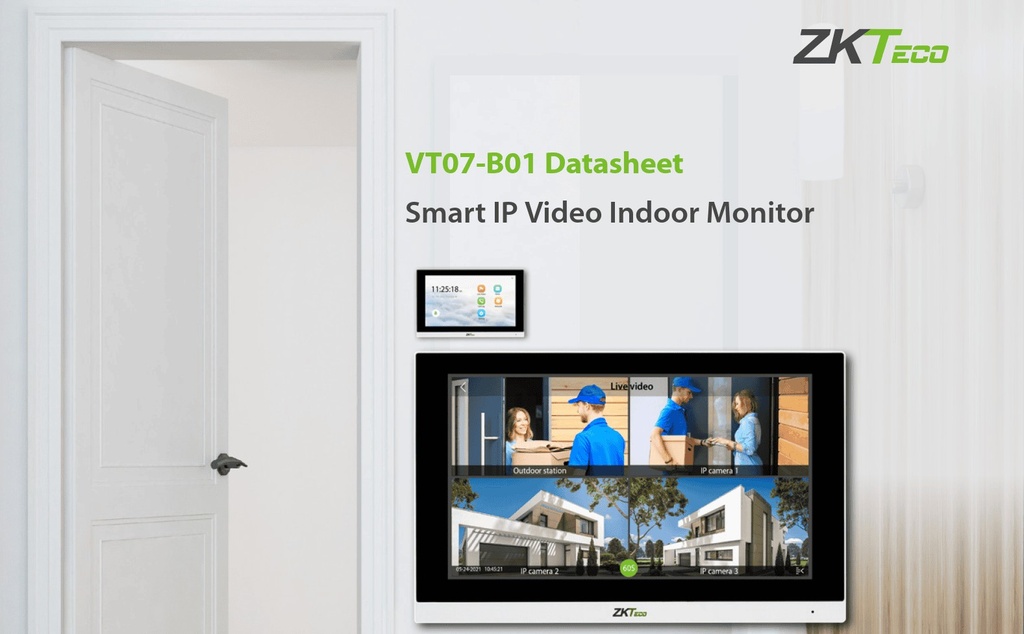 [ZK-VT07-B01-W] PANTALLA DE VIDEO PORTERO 7 - WIFI
