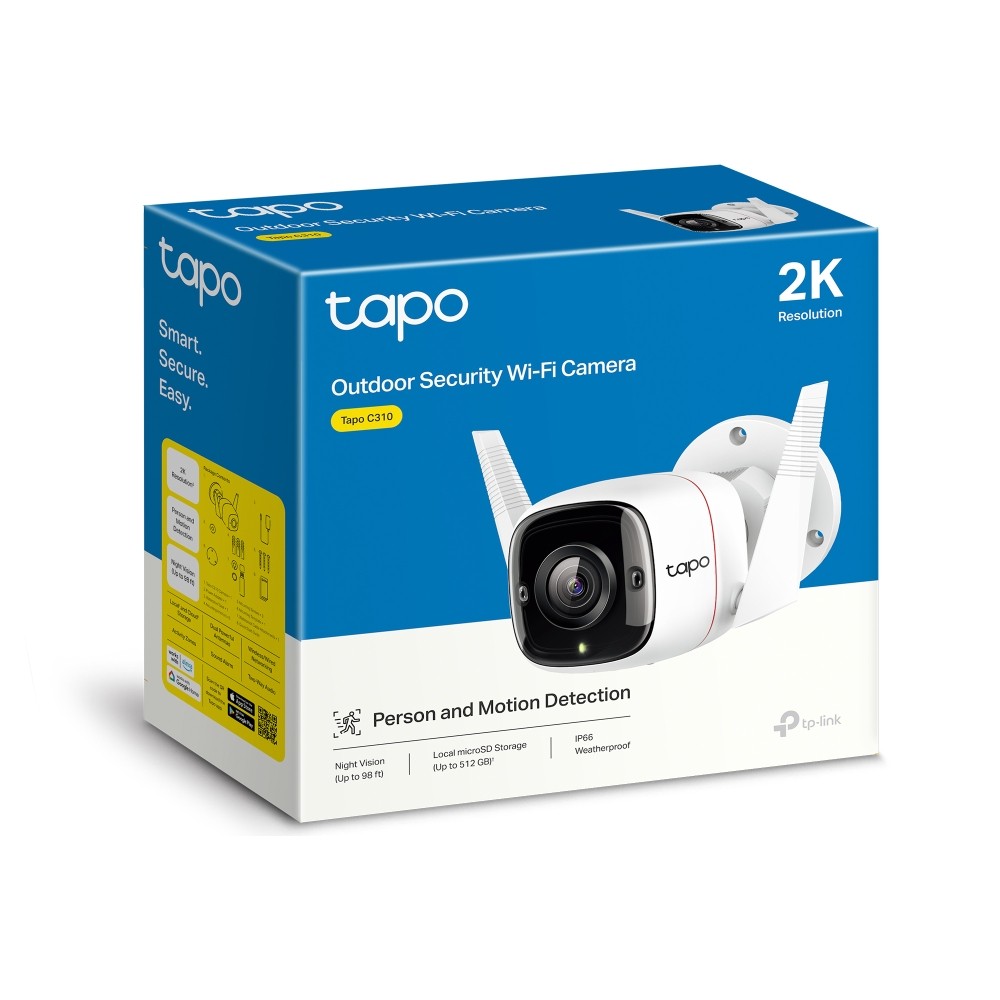 [TAPOC310] CAMARA IP TP-LINK TAPO C310 EXTERIOR/3 MP/VISION NOCTURNA/DETECCION DE MOV/AUDIO DOBLE VIA/SOPO