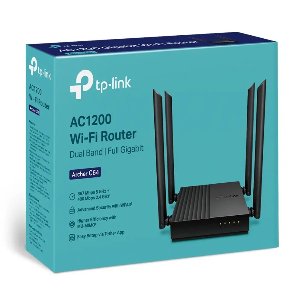 [ROUTPLARCHERC64] ROUTER MU-MIMO AC1200 DOBLE BANDA 4 ANTENAS C64