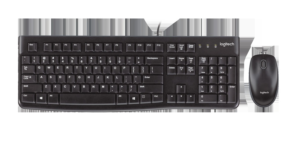 [KEYLOG920004428] TECLADO-MOUSE COMBO LOGITECH MK120 NEGRO USB PLUG AND PLAY RESISTENTE A SALPICADURAS