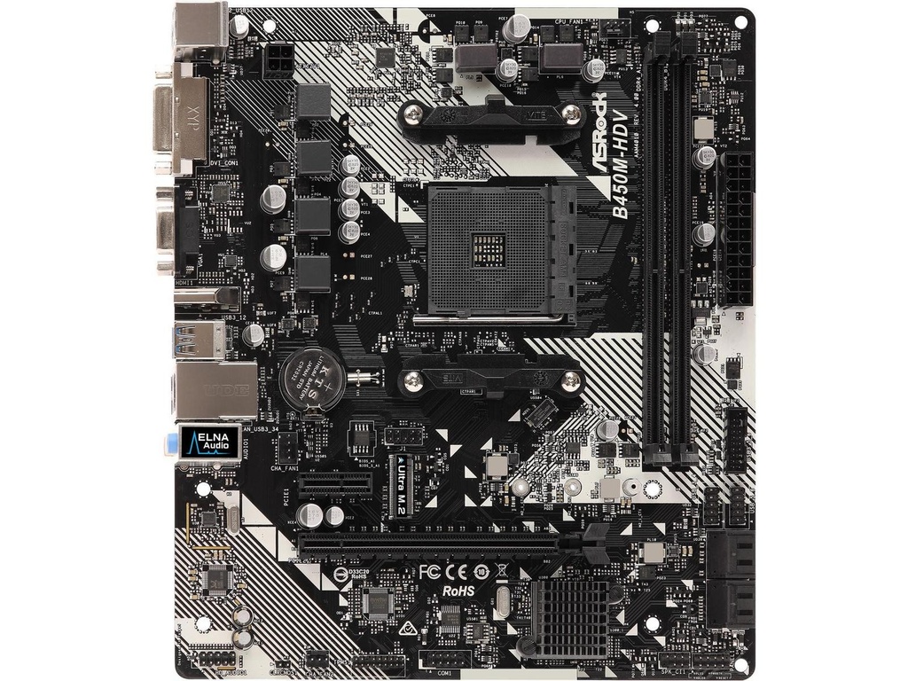 [MBOASRB450M-HDV] MBO ASROCK B450M-HDV AMD SOCKET AMD4 4XDDR4 VD SN RD HDMI DVI-D D-SUB 1M.2 6USB3.1 PCI-EXP3.0 UATX