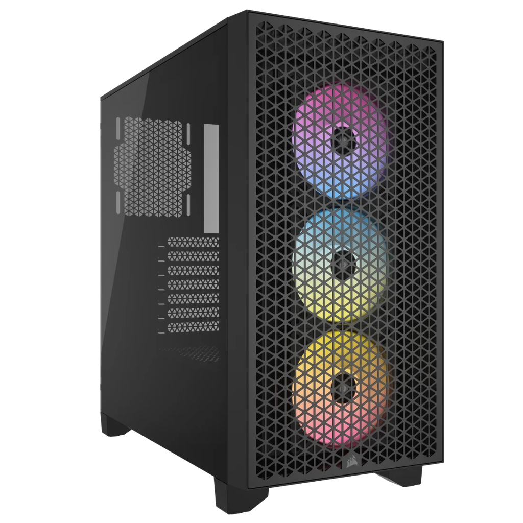 CASE CORSAIR ATX 3000D RGB AIRFLOW TEMPERED GLAS MID-TOWER CASE N-PS 3VEN NEGRO