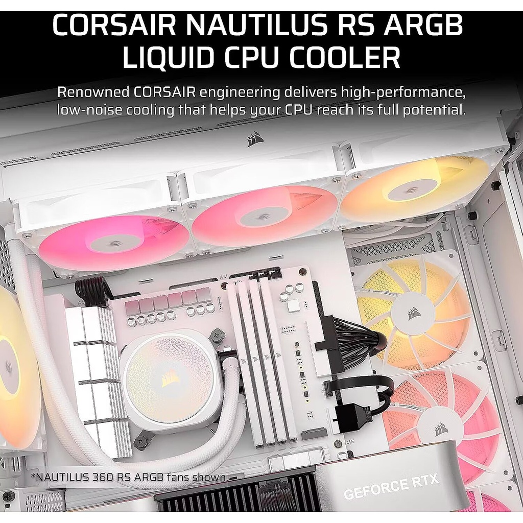 COOLER CORSAIR NAUTILUS 240ARGB Liquid para LG1841 - LGA1700 y AMD AM5 - AM4 White