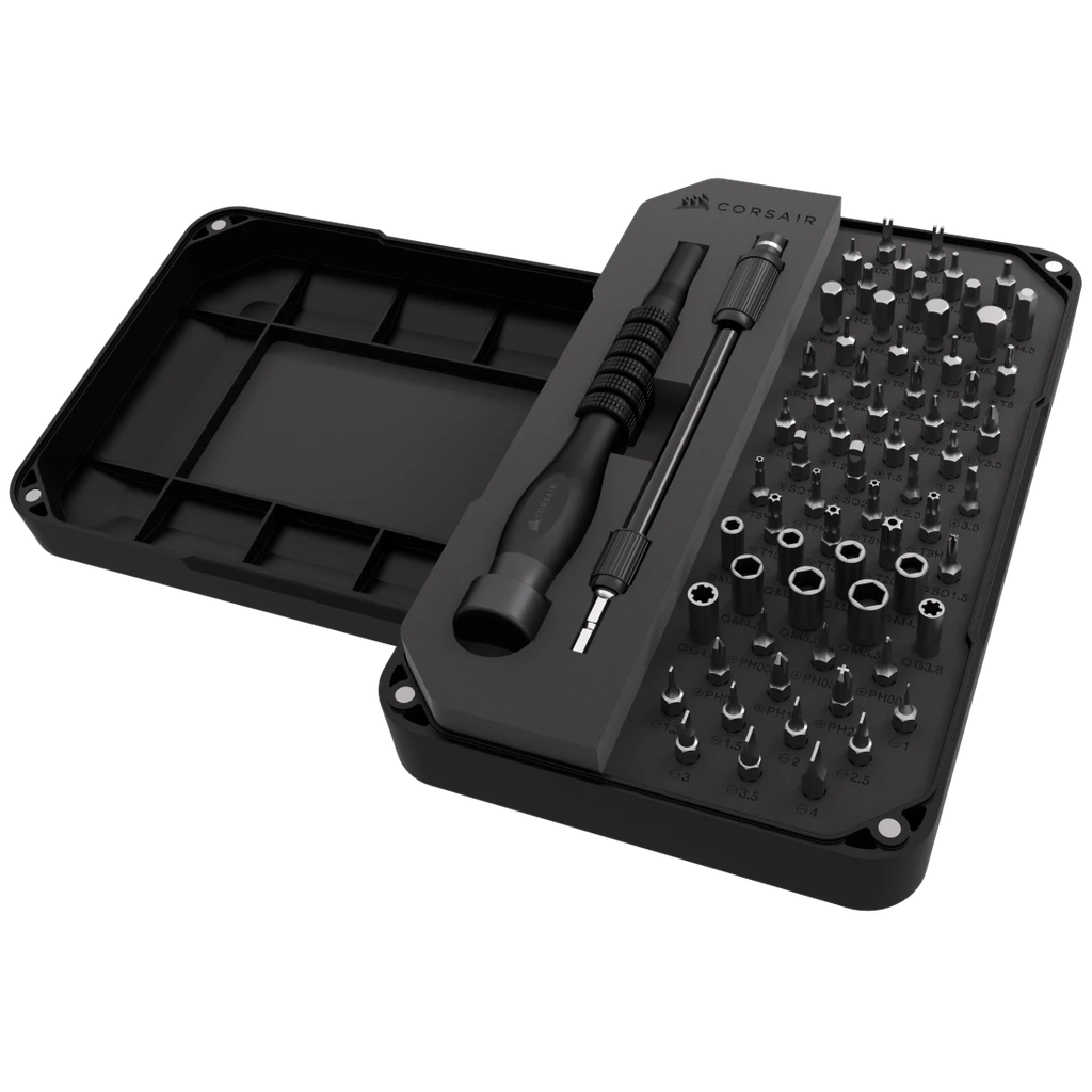 [HERCORCC9310003] KIT DE HERRAMIENTAS CORSAIR PARA MONTAJE DE PC 65 PUNTAS-DEST. EXTEN.-FLEXIBLE BANDEJA