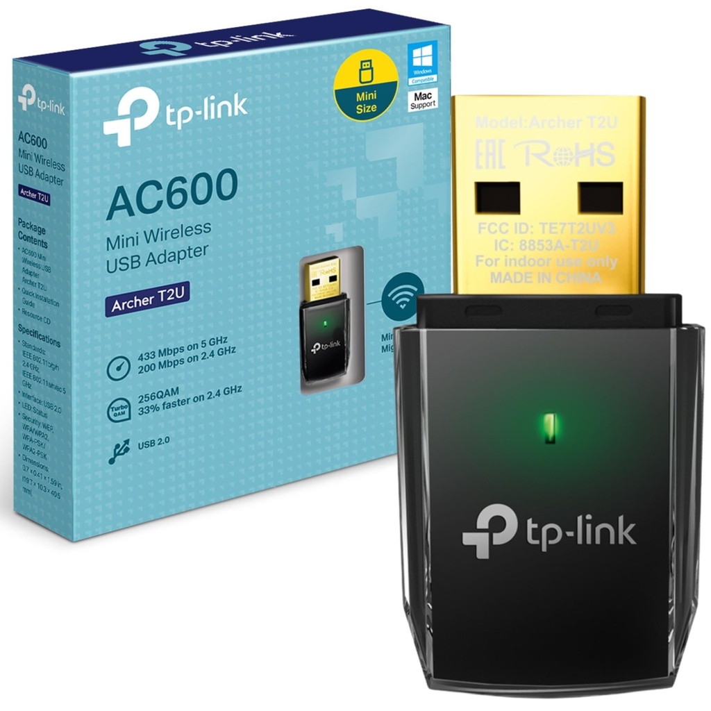 ADAPTADOR INALAMBRICO USB BANDA DUAL AC600 ARCHER T2U