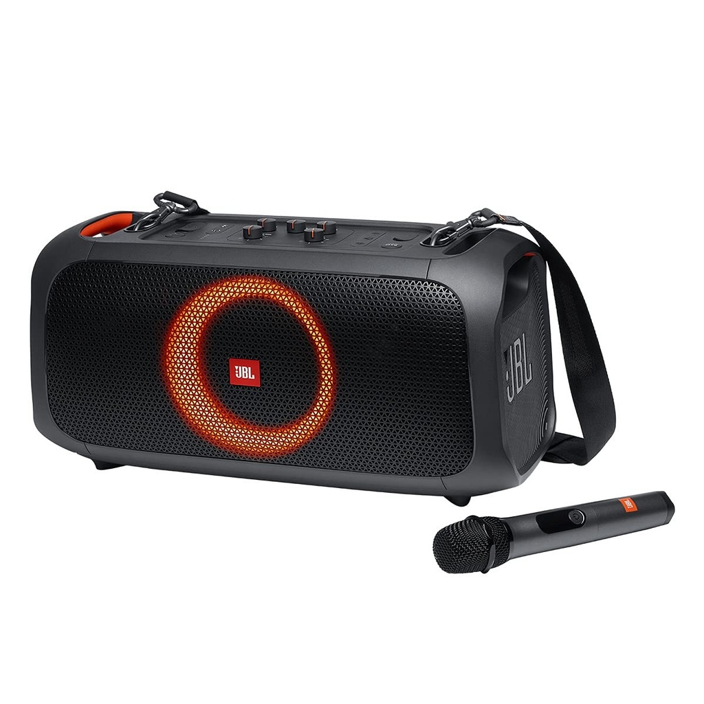PARLANTE JBL PARTY BOX ON THE GO ESSENTIAL IPX4 100W MIC BLUETOOTH TWS BLACK